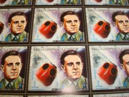 Soyuz 1, avaruus, kosmonautti, Päiväntasaajan Guinea, täysi postimerkkiarkki, 12 postimerkkiä, käyttämätön. Katso myös muut kohteeni mm. noin 1200