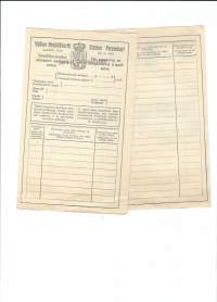Valtion henkilökortti vuodelle 1919 tekstiilitavaroiden ostolupien merkintää varten   - blanko