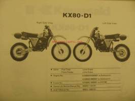 Kawasaki KX80-D parts catalog varaosaluettelo