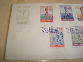 1960 Rooma olympialaiset koripallo, 1960, Paraguay, ensipäiväkuori, FDC, 7 erilaista postimerkkiä. Katso myös muut kohteeni mm. noin 1200 erilaista