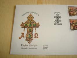 Pääsiäinen, Jeesus, Easter Stamps, 1991, Bobhuthatswana, ensipäiväkuori, FDC + kortti, 4 erilaista postimerkkiä, hieno. Katso myös muut kohteeni mm. noin