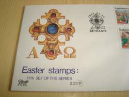 Pääsiäinen, Jeesus, Easter Stamps, 1993, Bobhuthatswana, ensipäiväkuori, FDC + kortti, 4 erilaista postimerkkiä, hieno. Katso myös muut kohteeni mm. noin