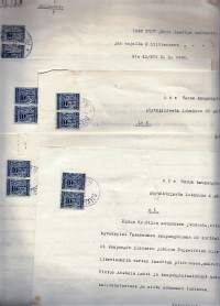 Leimamerkki asiakirjoja yht 5 kpl  1940 - luku