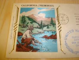 California Memories, Gold Rush, kultakuume, kullankaivaja, kullanhuuhdonta, 1977, USA, ensipäiväkuori, FDC. Katso myös muut kohteeni mm. noin 1200 erilaista