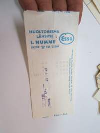 Esso Huoltoasema Länsitie I. Numme, Ihode, huoltoasemakuitti 25.1.1970 -receipt