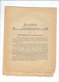 Kiertokirje N:o 9  Suomen Postihallitukselta 2.4.1896 - Jälkitaksoituskorttien käytäntöön paneminen ...  /Postihallitus oli vuosina 1881–1927 toiminut