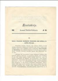 Kiertokirje N:o 21  Suomen Postihallitukselta 8.9.1896 - Virka-avun antaminen...  /Postihallitus oli vuosina 1881–1927 toiminut suomalainen keskusvirasto,