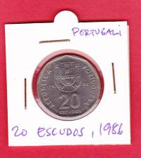 Portugali 20 escudos 1986.