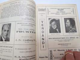Åbo Svenska Teater 1940-1941 Program - Skolka skolan (Unentschuldige Stunde) -teatterin ohjelmalehtinen / theatre program