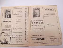Åbo Svenska Teater 1940-1941 Program - Skolka skolan (Unentschuldige Stunde) -teatterin ohjelmalehtinen / theatre program
