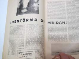 Hurtti Ukko 1944 nr 2 helmikuu - Suomen sodan  sankaritarinoita, sis. mm. seur. artikkelit / kuvat / mainokset; Joentörmä on meidän!, Viljo Rauta - Joonas,