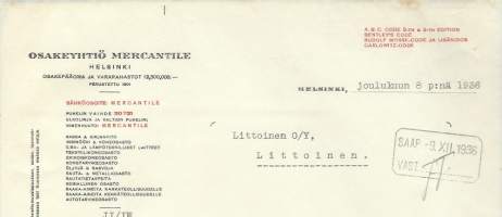 Mercantile Oy 1936 -  firmalomake