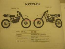 Kawasaki KX125-B ´82-83 parts catalogue varaosaluettelo