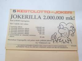 Lottokuponki 5 Kestolotto ja Jokeri nr 9227050 -Lotto-coupon