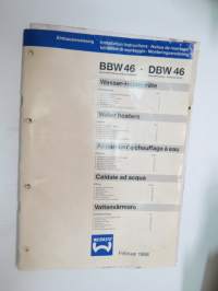 Webasto BBW 46 - DBW 46 1988 Installation Instructions -asennusohjeita