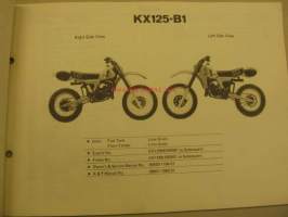 Kawasaki KX125-B ´82 parts catalog -varaosaluettelo