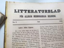 Litteraturblad - För allmän medborgerlig bildning 1855 årsgång 1-12 -litterary magazine