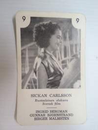 Sickan Carlsson / Ruotsalainen elokuva - Svensk film -filmitähti-korttipelin kuva / pelikortti -moviestars / playing cards -picture