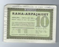Raha-arpajaiset  lokakuu  1946 / 10 raha-arpa