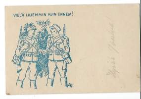 vielä lujemmin kuin ennen   -  sotilaskortti   - kulkenut    Kenttäposti sotilaspostikortti