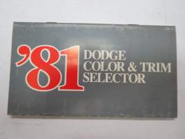 Dodge 1981 color &amp; Trim Selector -väri- ja sisustusmallit valintaopas