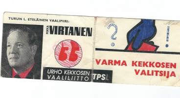 Pekka Virtanen varma Kekkosen valitsija 1968 -   kalenteri