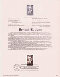 USA -1996, February 1st: Black Heritage -sarjaa: Ernest E. Just, huippubiologi.Ensipäiväleima, valmis kokoelmasivu sisältää sekä itse