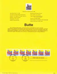 USA - 1995, March 10th :Butte/Arvoltaan 5 C, ei-voittoatuottavien järjestöjen käyttöön.Ensipäiväleima, valmis kokoelmasivu sisältää sekä itse