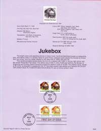 USA - 1995, March 17th :Jukebox/Levyautomaatti käyttömerkki.  Arvoa ei merkitty, on 25C. Presorted First Class/Ennakkolajitelu 1. luokan posti.Ensipäiväleima,