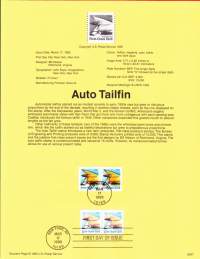 USA - 1995, March 17th :Auto Tailfi/Auton peräevä/Hainevä -käyttömerkki.  Arvoa ei merkitty, on 15C. Presorted First Clas Card/Ennakkolajitelu 1. luokan