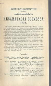 Kesämatkoja Suomessa 1924 - Suomen Matkailijayhdistys