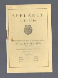 Kronohagens Idrottsförening Bowlingssektion Spelåret 1945 -1946 - vuosikertomus