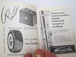 Autokäsikirja - Bilhandboken 1960 - Autolla korkeampaan elintasoon - Med bil till högre levnadsstandard -kuvasto ja tekniset tiedot Suomeen tuotavissa /