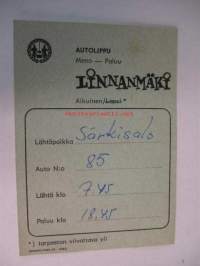 Autolippu meno-paluu Linnanmäki/Jaakkoo Taara Oy