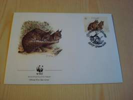 Ilves, WWF, Portugali, 1988, ensipäiväkuori, FDC. Hieno esim. lahjaksi. Katso myös muut kohteeni mm. noin 1 500 erilaista ulkomaista ensipäiväkuorta
