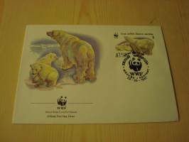 Jääkarhu, WWF, Neuvostoliitto, 1987, ensipäiväkuori, FDC. Hieno esim. lahjaksi. Katso myös muut kohteeni mm. noin 1 500 erilaista ulkomaista ensipäiväkuorta