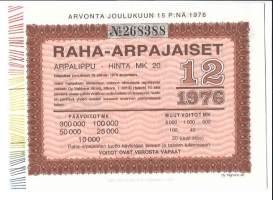 Raha-arpa  1976 / 12   arpa