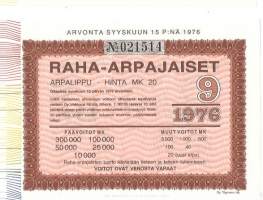Raha-arpa  1976 / 9   arpa