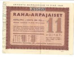 Raha-arpa  1949 / 11  arpa