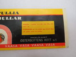 Osuuskunta Pohjanmaan Liha / Andelslaget Österbottens Kött - Lihapullia - Köttbullar -etiketti / label