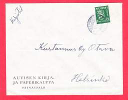 Firmakuori - Auvisen Kirja- ja Paperikauppa, Säynätsalo. 1947. Kirjatilaus.
