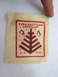 Euran-Kauttuan Urheilijat 3.6.1951 -kangasmerkki / badge