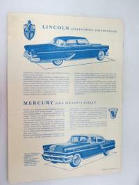 Ford henkilöautot 1955 Vedette &quot;55&quot;, Zephyr Six, Consul, Anglia, Prefect, Taunus, FK-1000 Kleinbus, Customline, Fairlane, Thunderbird, Country Sedan, Lincoln,