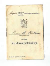 Sota-ajan perheen Kuukausipalkkakirja 1944