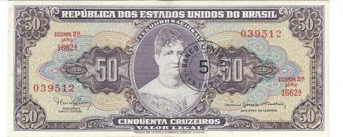 Brasilia 5 Centavos on 50 Cruzeiros 1966-67 - seteli