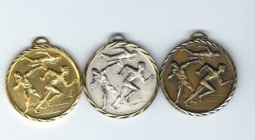 Yleisurheili palkintomitali kulta, hopea ja pronssi - mitali 3 kpl