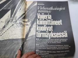 Tuulilasi 1974 nr 11, sisältää mm. seur. artikkelit / kuvat / mainokset; Kansikuva &quot;Sammutintesti&quot;, Karu korvenkulkija UAZ 469 B esittely, Vuokra-autolla