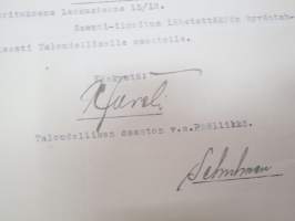 Suojeluskuntain Yliesikunta / Littoisten Osakeyhtiö 19.12.1922 -asiakirja / document