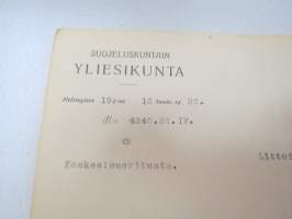 Suojeluskuntain Yliesikunta / Littoisten Osakeyhtiö 19.12.1922 -asiakirja / document