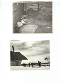 1950-luvun Lappia / Autiotuvan uni - valokuva 12x15 cm 2 kpl